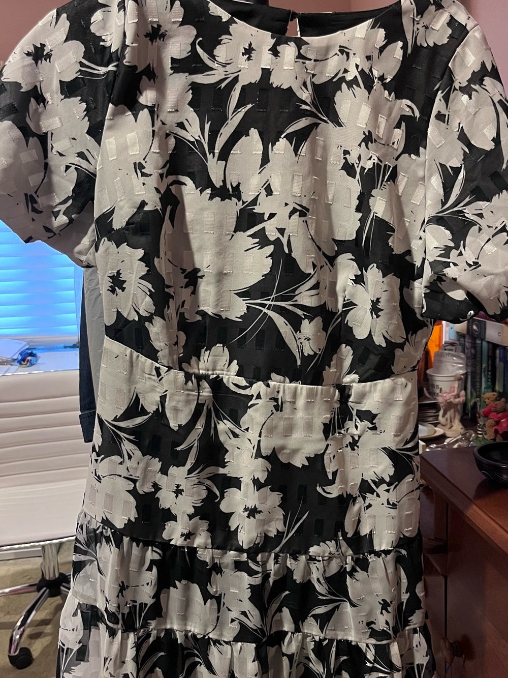 Milly Monochrome Floral Mini Dress Size 8 MSRP 425